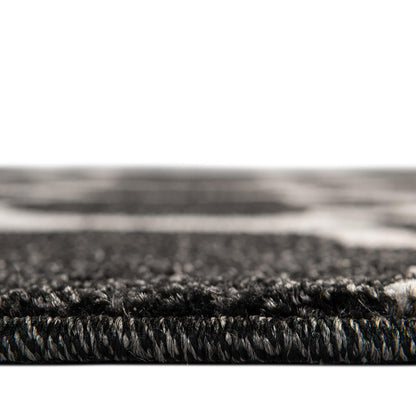 Rugs.com Lattice Collection Rug – 3' x 5' Black Medium Rug Perfect for Entryways, Kitchens, Breakfast Nooks, Accent Pieces