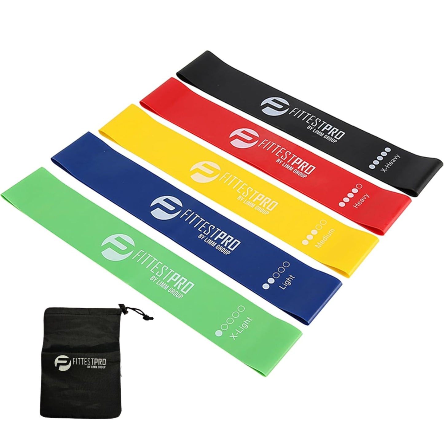 Fittest Pro by Limm Resistance Bands for Legs and Butt, Fabric Exercise Loop Bands Yoga, Pilates, Rehab, Fitness and Home Workout, Strength Bands for Booty