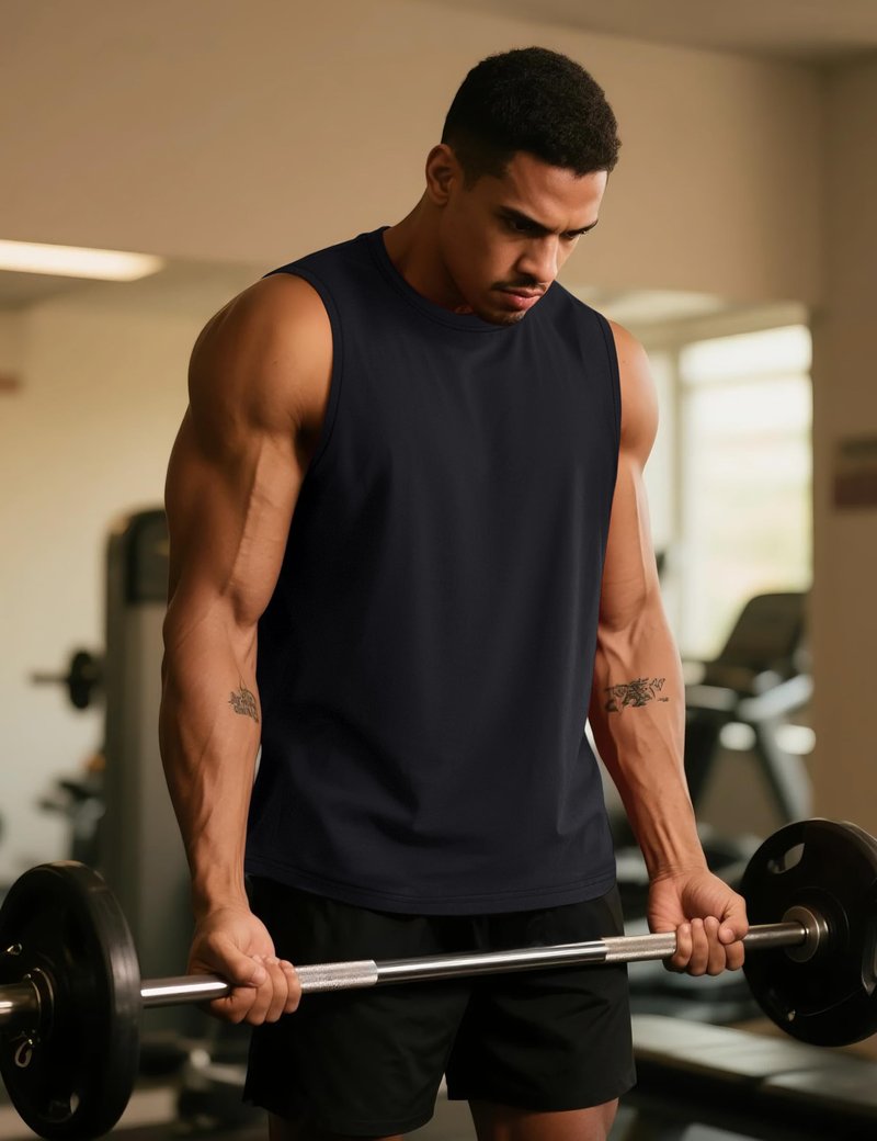 TACVASEN Black Tank Top Men Gym Moisture Wicking Sleeveless Shirts Breathable Workout Casual Cotton Summer Summer Tank Tops 2XL
