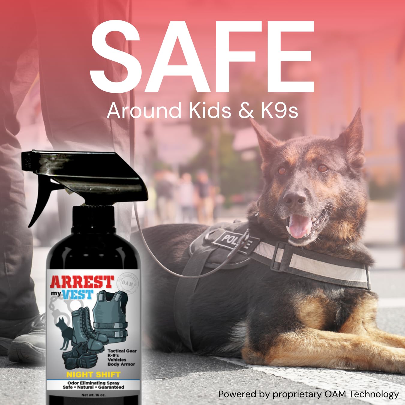 Arrest My Vest Military Grade Odor Eliminating Spray for Body Armor, Tactical Gear, and K9 Equipment. Safe on All Ballistic Vests, Fabrics, & Police Gear - 6 Pack Mix 4 oz Bottles