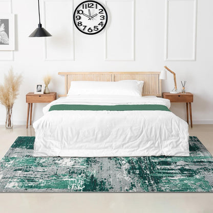 LUXE WEAVERS Abstract Distressed Green 4x5 Area Rug