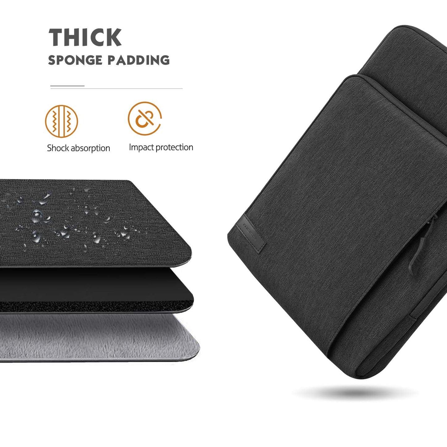 MoKo 9-11 Inch Tablet Sleeve Bag Carrying Case with Storage Pockets Fits New 11-inch iPad Air M4 2026/iPad Pro M5, iPad Pro/A16 11, iPad Air 5/4th 10.9, iPad 9/8th 10.2, Tab S8/S9 11,Black & Gray