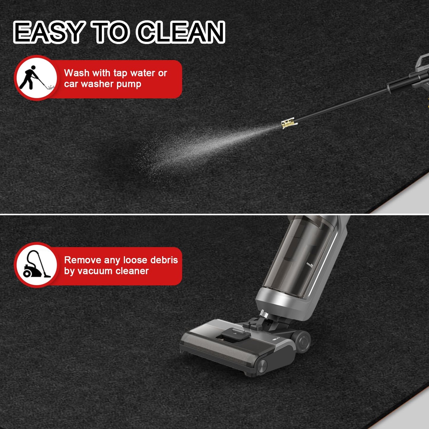 20' x 7'4" Garage Floor Mats - All-Weather Garage Floor Mats for Under Car, Absorbent Oil Spill Mat, Anti-Slip Garage Carpet, Reusable Garage Mats with Waterproof Backing, Garage Car Mat & Floor Rug
