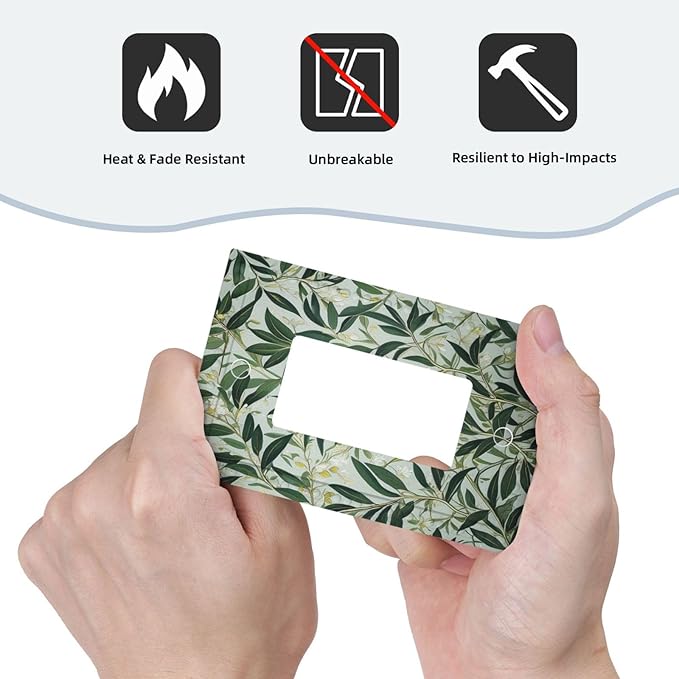 Sage Eucalyptus Leaves Foliage Single Decora Outlet Wall Plate 1 Gang Rocker Decorative Switchplate Faceplate GFCI Light Switch Covers for Home Living Decor