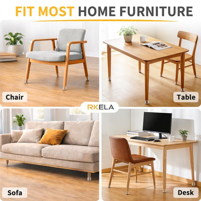 RKELA 48 Pack Chair Leg Floor Protectors, Furniture Feet Protectors for Hardwood Floors,Silicone Caps with Felt Pads, Anti-Scuff Reduce Noise(Fit:1-5/16" to 2")