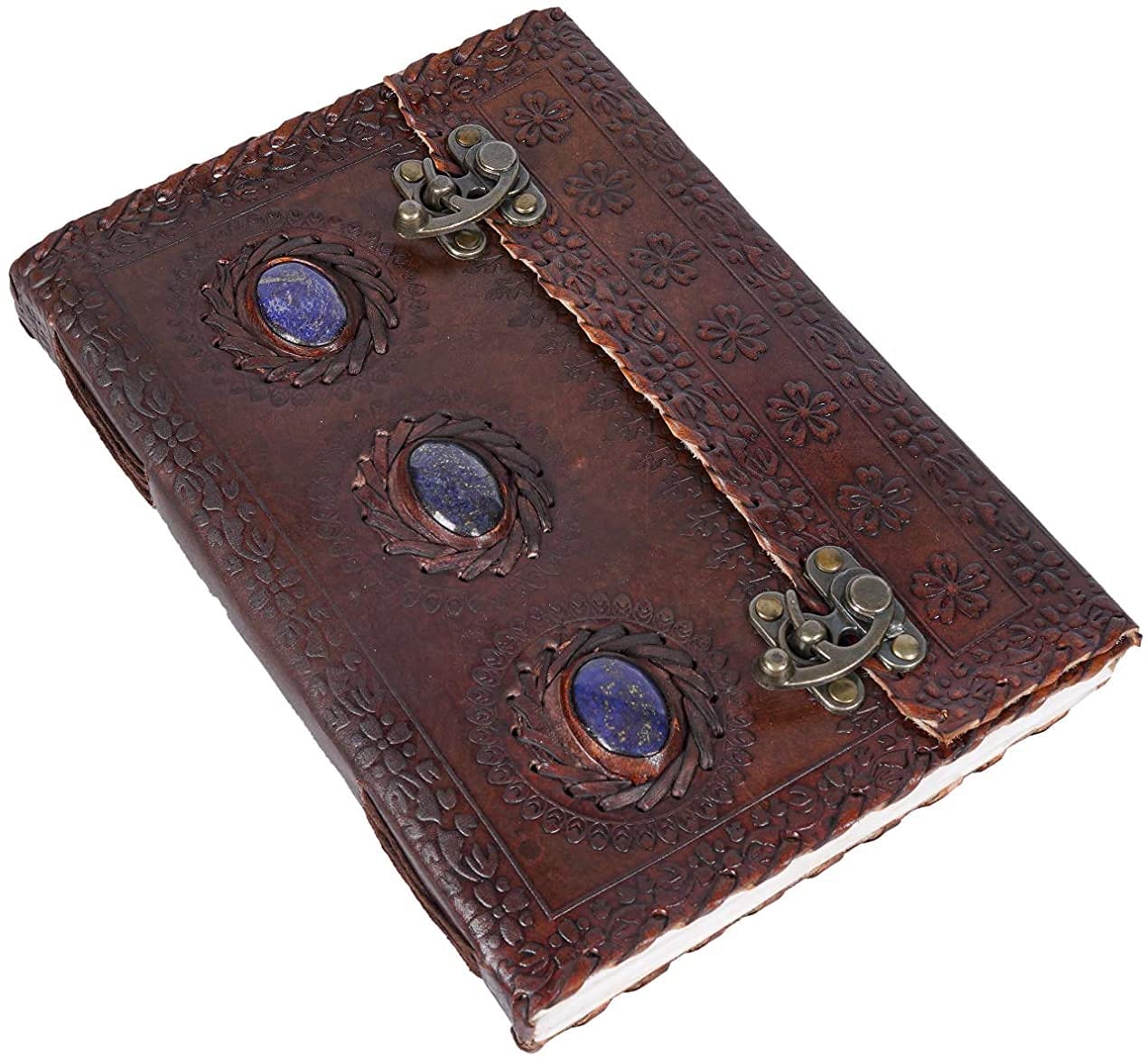 Leather Journal Medieval Stone Embossed Handmade Book of Shadows Vintage Notebook Office Diary College Poetry Sketch Book 10 x 7 Inches - Gift for women & men