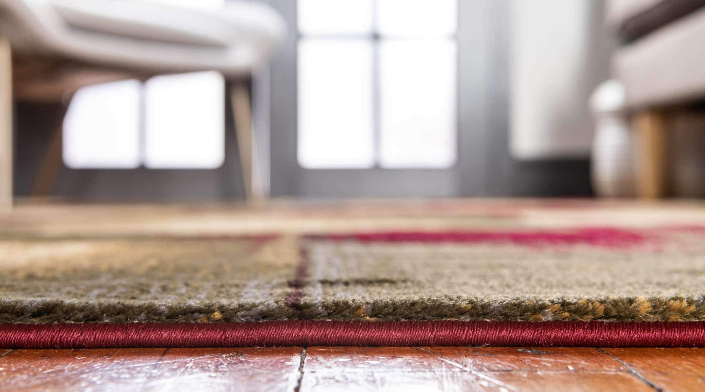Unique Loom Barista Collection Area Rug - Timor (4' 1" x 6' 1" Rectangle, Multi/ Red)