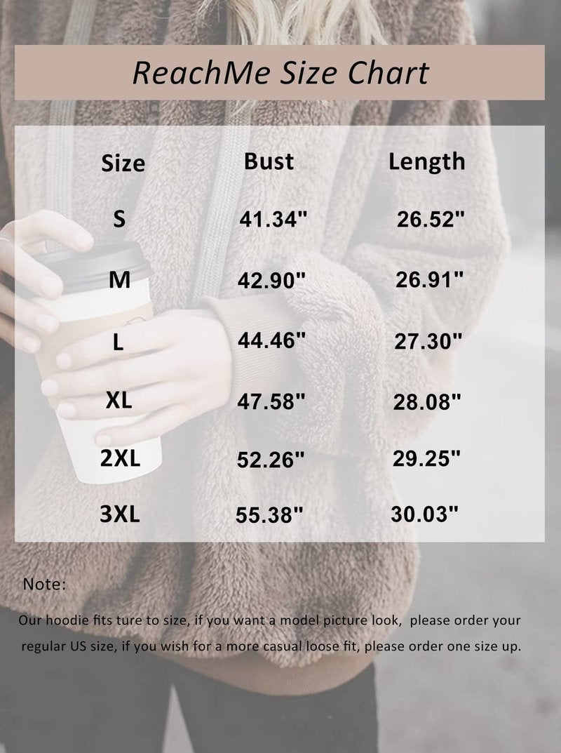 ReachMe Womens Oversized Sherpa Pullover Hoodie with Pockets Fuzzy Fleece Sweatshirt Plaid Fluffy Jacket Coat(B0 Khaki,XL)