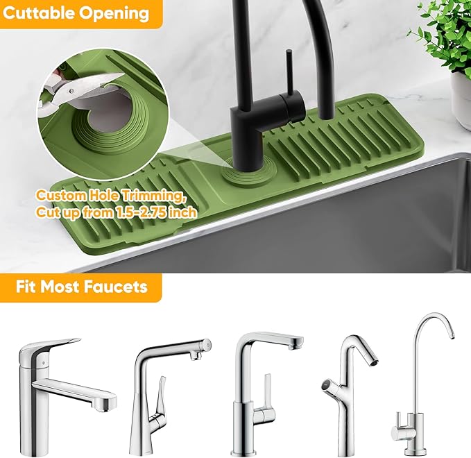 17.7'' Faucet Mat for Kitchen Sink Splash Guard Folding Kitchen Sink Faucet Mat