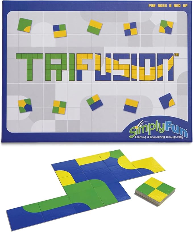 SimplyFun Trifusion – Visual Mapping Strategy Board Game for Kids 2-4 Players Ages 8 and Up – Spatial Reasoning Pattern Recognition &amp Planning – 30 Min Playtime – STEM Board Game