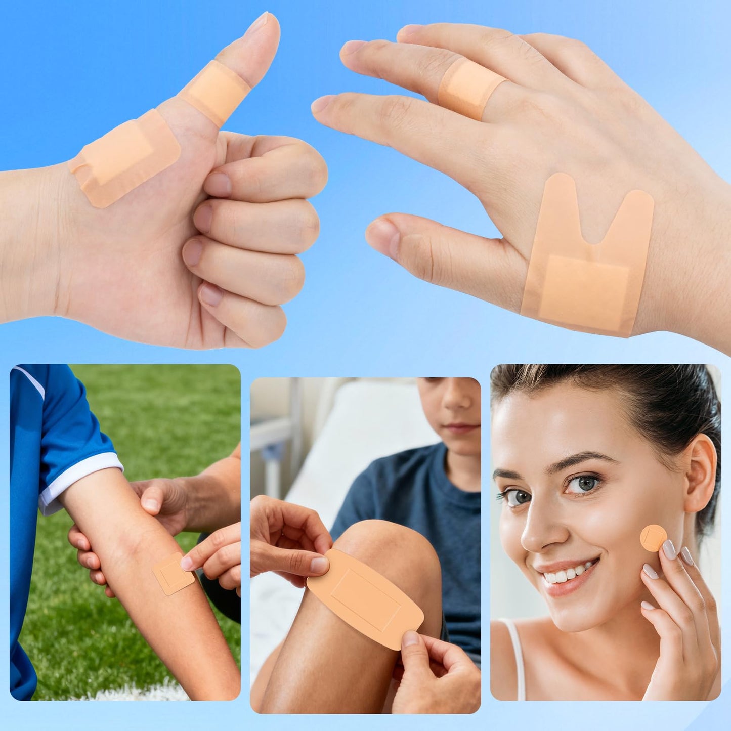 CXYARY 1000 Counts Assorted Bandages Bulk Variety Pack,12 Styles Flexible Heavy Duty Waterproof Bandages Individually Wrapped Used for Emergency Treatment and Skin Wound Care, Latex Free