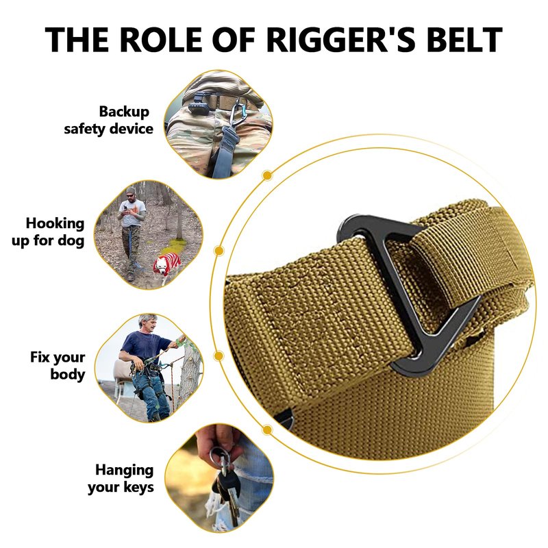 FAIRWIN Men's Tactical Belt, Rigger Belt, Utility Nylon Web Waist Work Belt for Men with V-ring Quick-Release Buckle