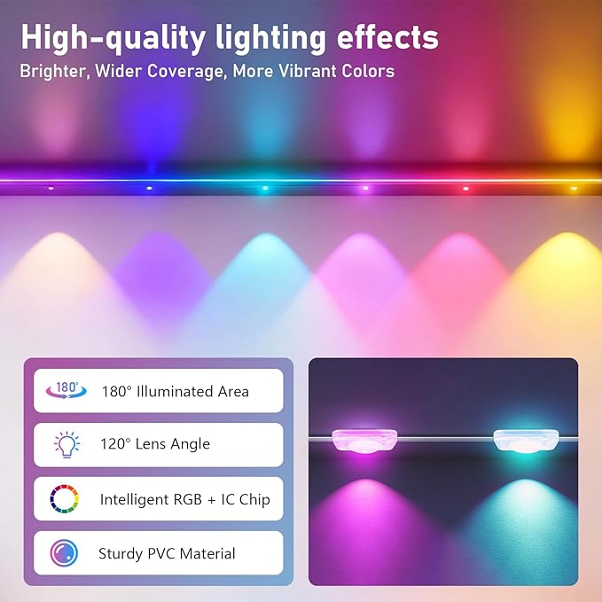 200FT Christmas Permanent Outdoor Lights,RGB+IC Eaves Lights with App & Remote Control,DIY Multi-Color Scene Modes,IP67 Waterproof,Outdoor Strings for House,Holiday Decorations for Christmas