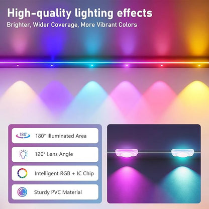 200FT Christmas Permanent Outdoor Lights,RGB+IC Eaves Lights with App & Remote Control,DIY Multi-Color Scene Modes,IP67 Waterproof,Outdoor Strings for House,Holiday Decorations for Christmas