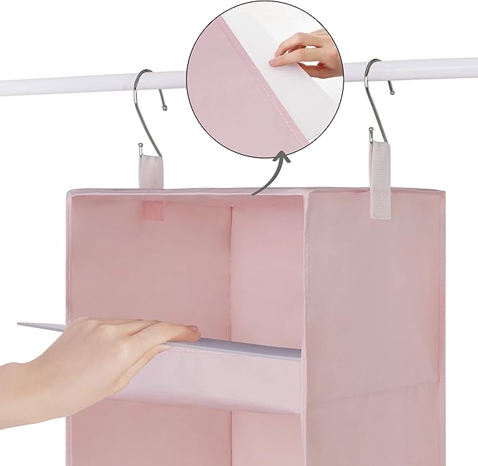 GRANNY SAYS 3-Shelf Hanging Closet Organizer, Collapsible Closet Hanging Shelves