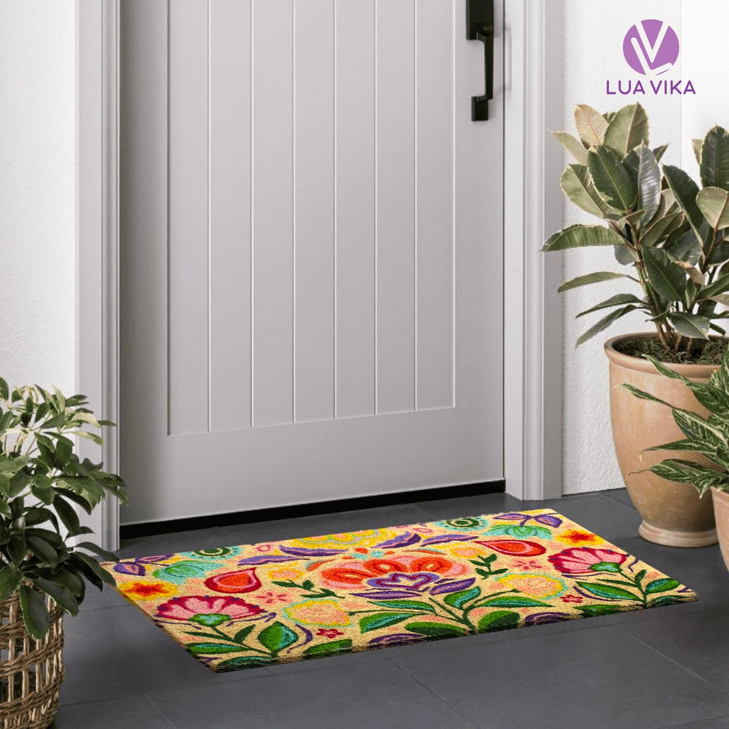 Coir Doormat, Front Door mats Outdoor, Funny Welcome mat Outdoor, Front Door mat for Home Entrance, Door mat Outside Entrance, Welcome mat Indoor 16"x27.5" (Dalias)