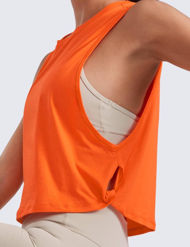 Pima Cotton Large Armhole Tank Tops for Women - Athletic Workout Crop Sleeveless Shirts | Perfect for Yoga & Gym