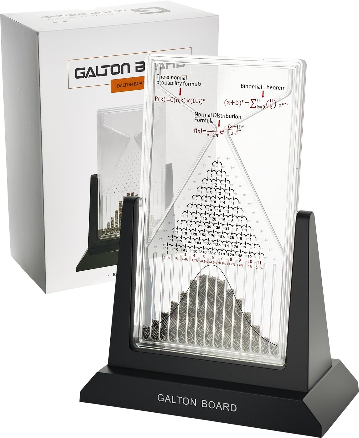 Dimind Galton Board Probability Demonstration Model - 12.6in Large Physics Learning Desk Toy with 17500 Metal Beads | Statistical Law Experiment Tool for School Labs & STEM Education