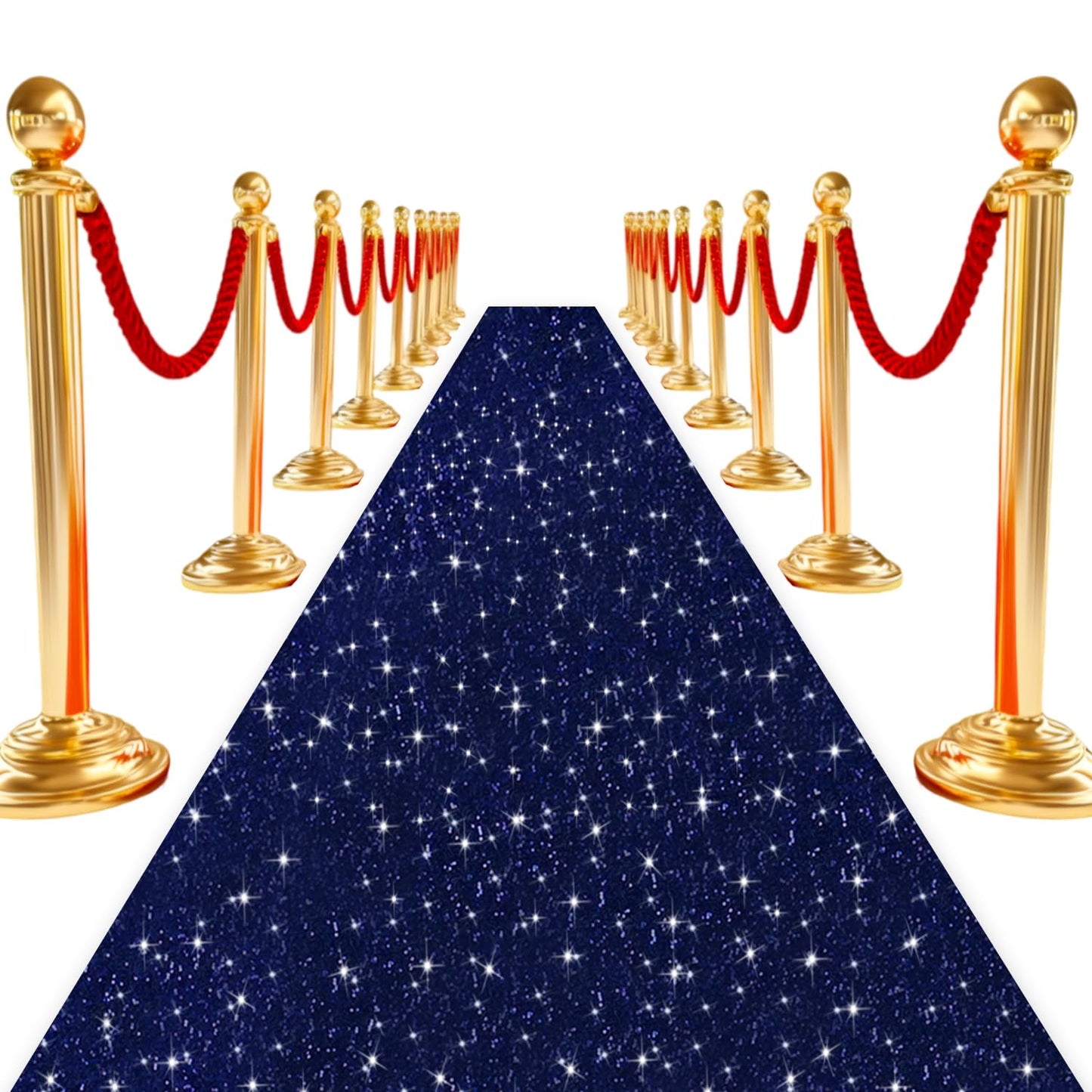 ROMANKAS Glitter Aisle Runner for Wedding Ceremony Navy Blue Aisle Runner 4ftx20ft Event Carpet Aisle Runners Sequin Aisles Runner Shimmer Carpet Runners for Party Baby Shower Bridal Reception Decor