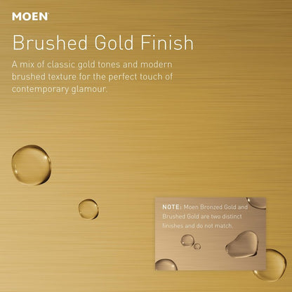 Moen Brushed Gold Push-N-Lock Tub and Shower Drain Kit with 1-1/2 Inch Threads, Plug and Overflow Cover, T90331BG