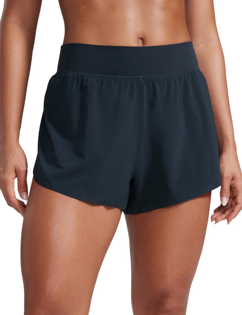 CRZ YOGA High Waisted Split Running Shorts for Women 3" - Comfy Mesh Liner for Workout Athletic GymTrack Quick Dry True Navy Medium