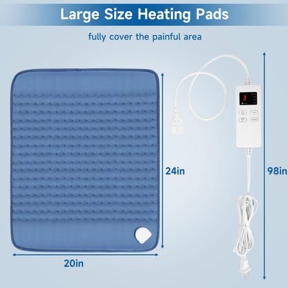 Heating Pad for Back, Large Heating Pads for Body Muscle Pain Cramps Relief, 6 Heat Settings Machine Washable Electric Heating Pad, Birthday Christmas Gifts for Women Mom