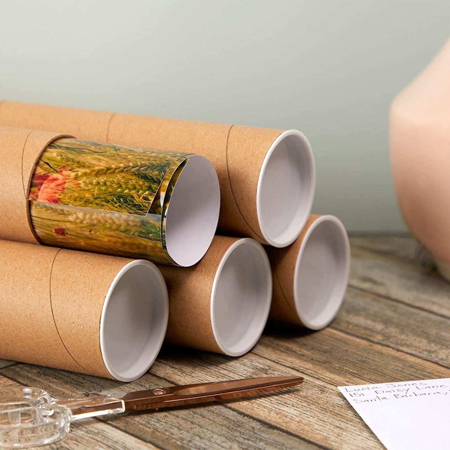 CLAUVINCK 2" x 15" Kraft Mailing Tube, shipping, Heavy Duty Mailers Poster Tube Packing 2 inches x 15 inches Office (Pack of 2)