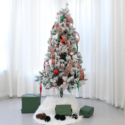 Christmas Ball Ornaments Set Shatterproof Christmas Tree Ornaments 24 PCS Painted Shaped Styles Xmas Tree for Holiday Decor,Red and Green