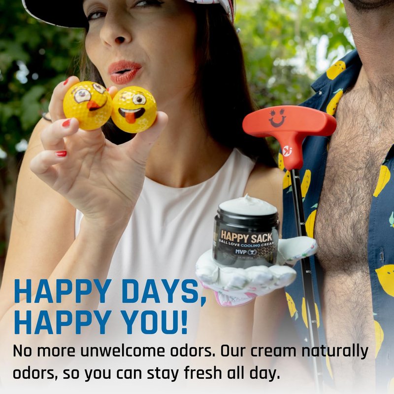 Derm Dude Happy Sack Ball Deodorant & Comfort Cream for Men | Anti-Chafing Sweat Defense, Odor Control, Aluminum-Free Deodorant & Hygiene Products for Men's Private Parts | MVP Scent, 2oz