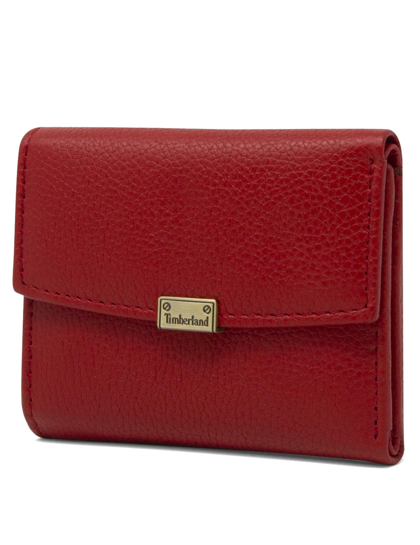 Timberland Women's Leather Rfid Small Indexer Snap Wallet Billfold, Red, one size