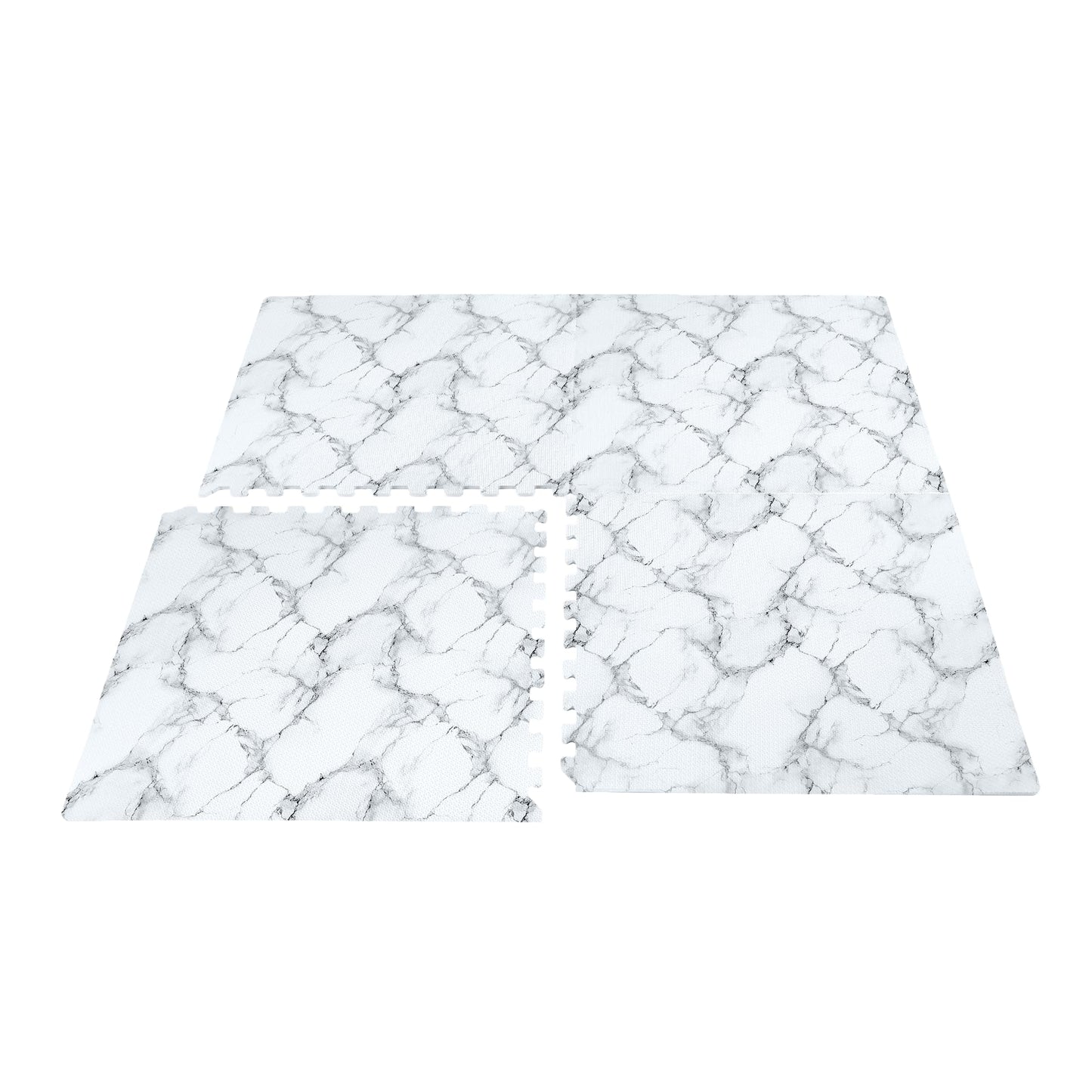 Forest Floor Farmhouse 3/8-Inch-Thick Printed Foam Tiles, Premium Marble Interlocking Foam Floor Mats, Anti-Fatigue Flooring – Stylish Flooring Solution, Marble, 6 24"x24" Tiles, 24 Sq Ft