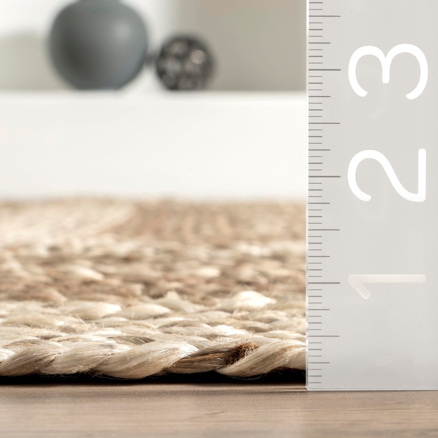 Nuloom Charlene Natural/Ivory, 5' x 8' Oval, Solid, Jute, Soft and Textured, High Traffic, Stain Resistant, Easy Clean, Durable Area Rug for Bedroom, Living Room, Dining Space, Foyer, Entryway