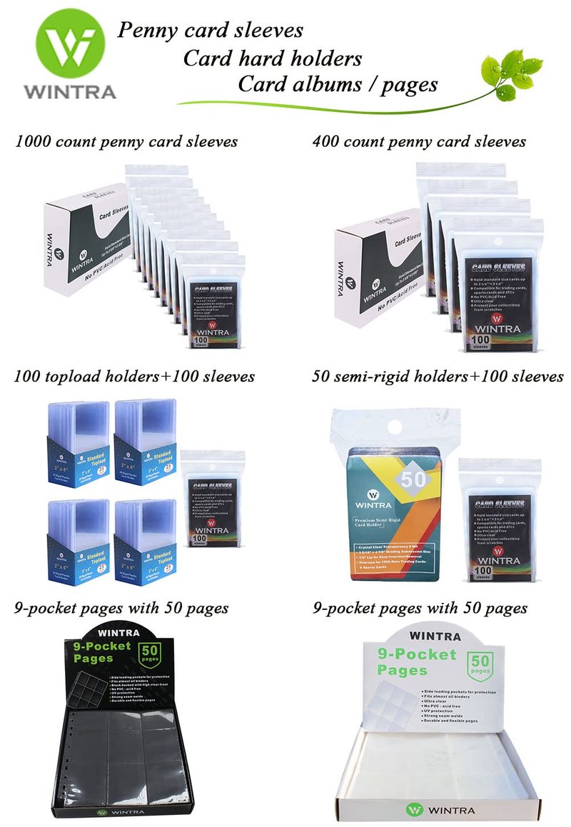 WINTRA Premium 360 Pockets Black Zippered Playing Card Binder - Sturdy Trading Card Holder Album ，9 Pocket Side Loading Card Folder with 20 Sheet Sleeves for Trading and Sports Cards