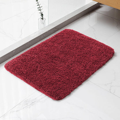 Kildoss Red Bathroom Rugs 17"x24" - High-Density Microfiber Bath Mat, Fluffy Non Slip Absorbent and Washable Bathroom Mat - Ideal for Small Spaces, Vanity, Toilet, or Pet Mat