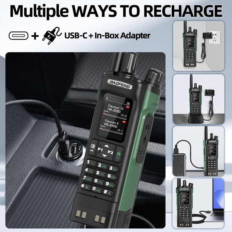 BAOFENG DM32 Ham Radio Handheld DM-32UV Walkie Talkies Long Range with NOAA Emergency Weather | 10W Rechargeable (4PCS Batteries) DM-32 DMR Radio with GPS,USB-C Charging for Survival Gear Hunting