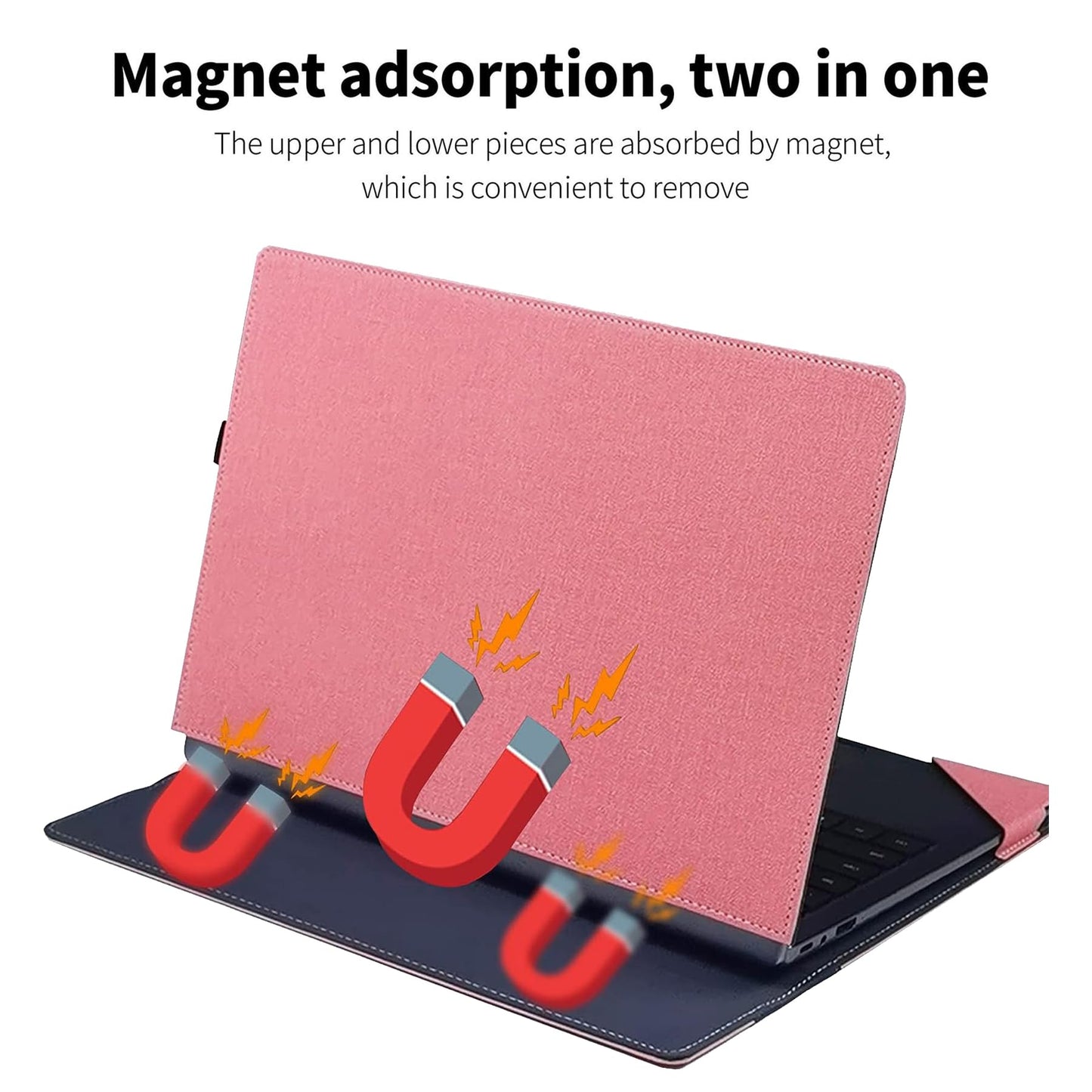 WODBAO for Dell Inspiron 15 3535 Laptop Case 15.6 inch Inspiron 15 3530 Notebook PU Leather Case Accessories (Pink)