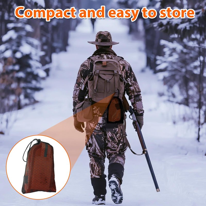 Vecacosic Deer Drag Strap And Harness Heavy Duty Safety Reflective Orange Deer Dragging Rope with Widen and Extended Shoulder Pads, Hunting Accessories Gift for Hunters, 500lbs Load Capacity