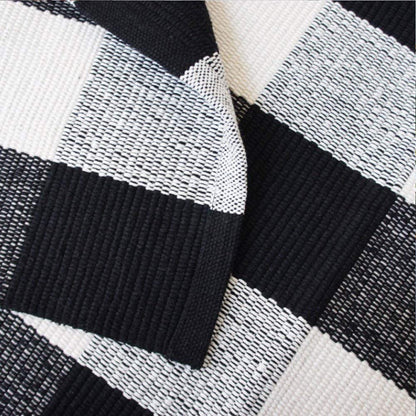 KaHouen Buffalo Check Rug,Buffalo Plaid Rugs 23.6''x35.4'', Check Plaid Area Rugs for Layered Door Mats/Kitchen/Bathroom/Laundry Room (Black and White Plaid Rug)