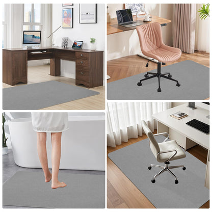 Office Chair Mat for Hardwood Floor & Tile Desk Mat for Rolling Chairs Protect Hardfloor Desk Area Rug for Workstations, Durable Chair Mat for Home and Office Use (Light Grey, 36X48 in)