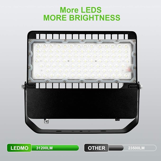 ledmo LED Flood Light Outdoor 240W, 1500W Equivalent Stadium Lights 36000Lumen Commercial Lighting, High-Intensity Floodlights for Yard, Count, Large Area, Waterproof Durable (3 Pack)