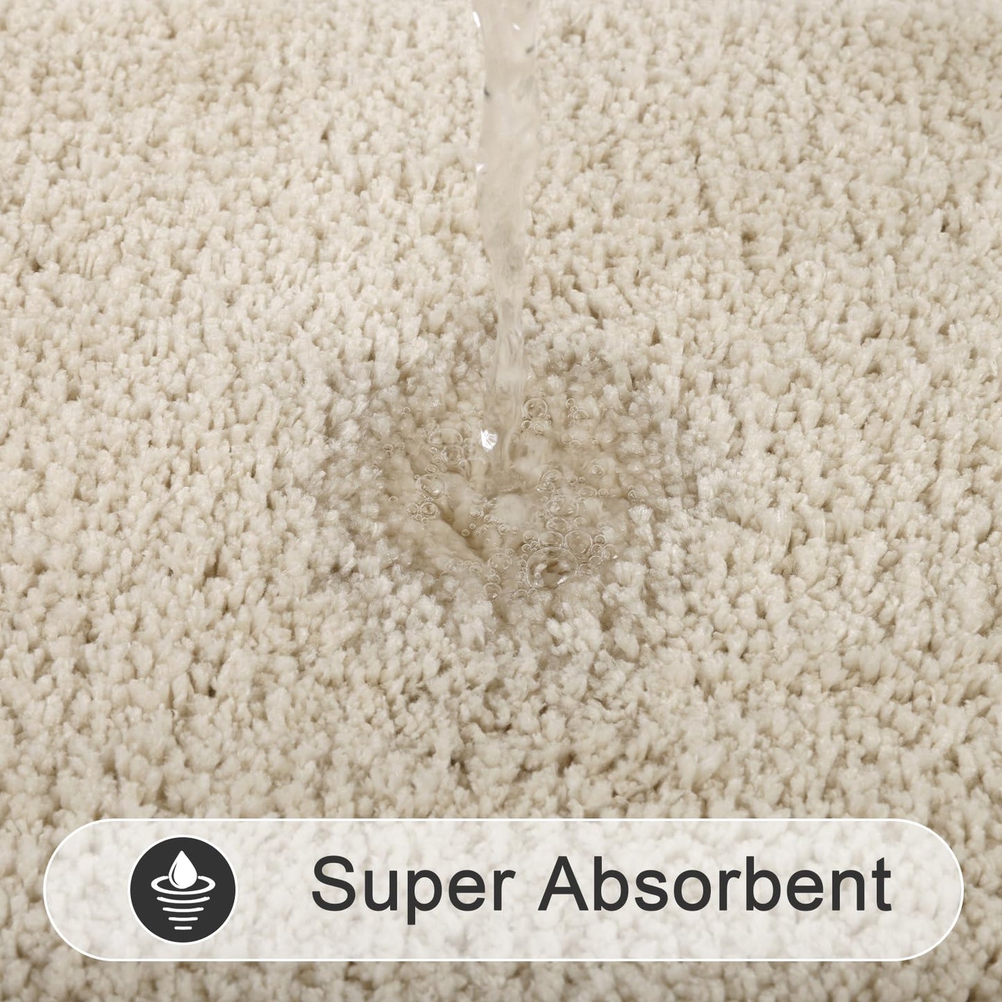 SHACOS Soft Absorbent Bathroom Rugs Set of 2 Pieces with U Shaped Toilet Rug Contour Bath Mats Bath Rugs 20"x24"+20"x32" Non Slip Washable, Light Beige