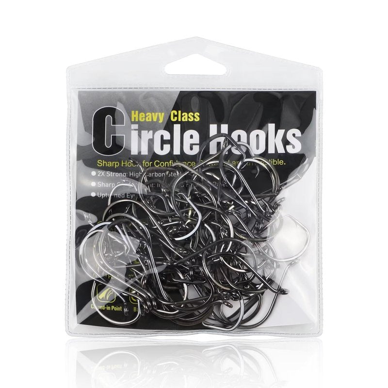 Dovesun Circle Hooks for Catfish 2X Strong 100PCS Catfish Hooks Octopus Circle Hooks Saltwater and Freshwater Black & Red Size 1/0-8/0