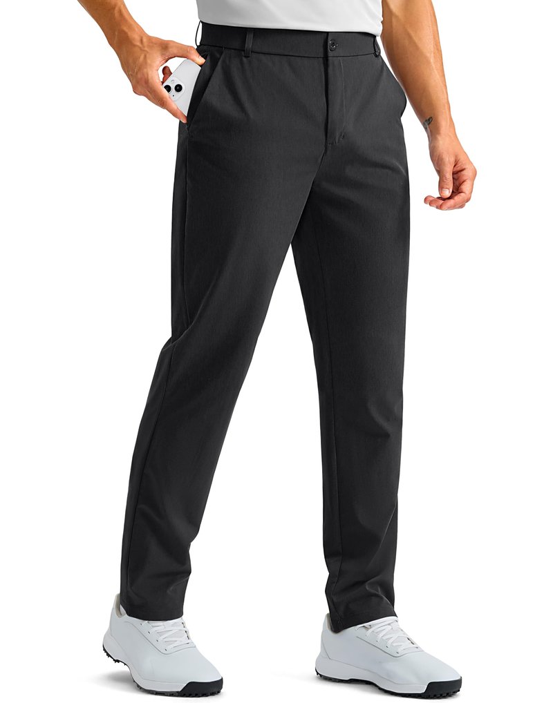 G Gradual Men's Golf Pants with 5 Pockets 30"/32"/34" Lightweight Quick Dry Stretch Work Dress Pants Casual Slacks for Men(Black,W40 L30)