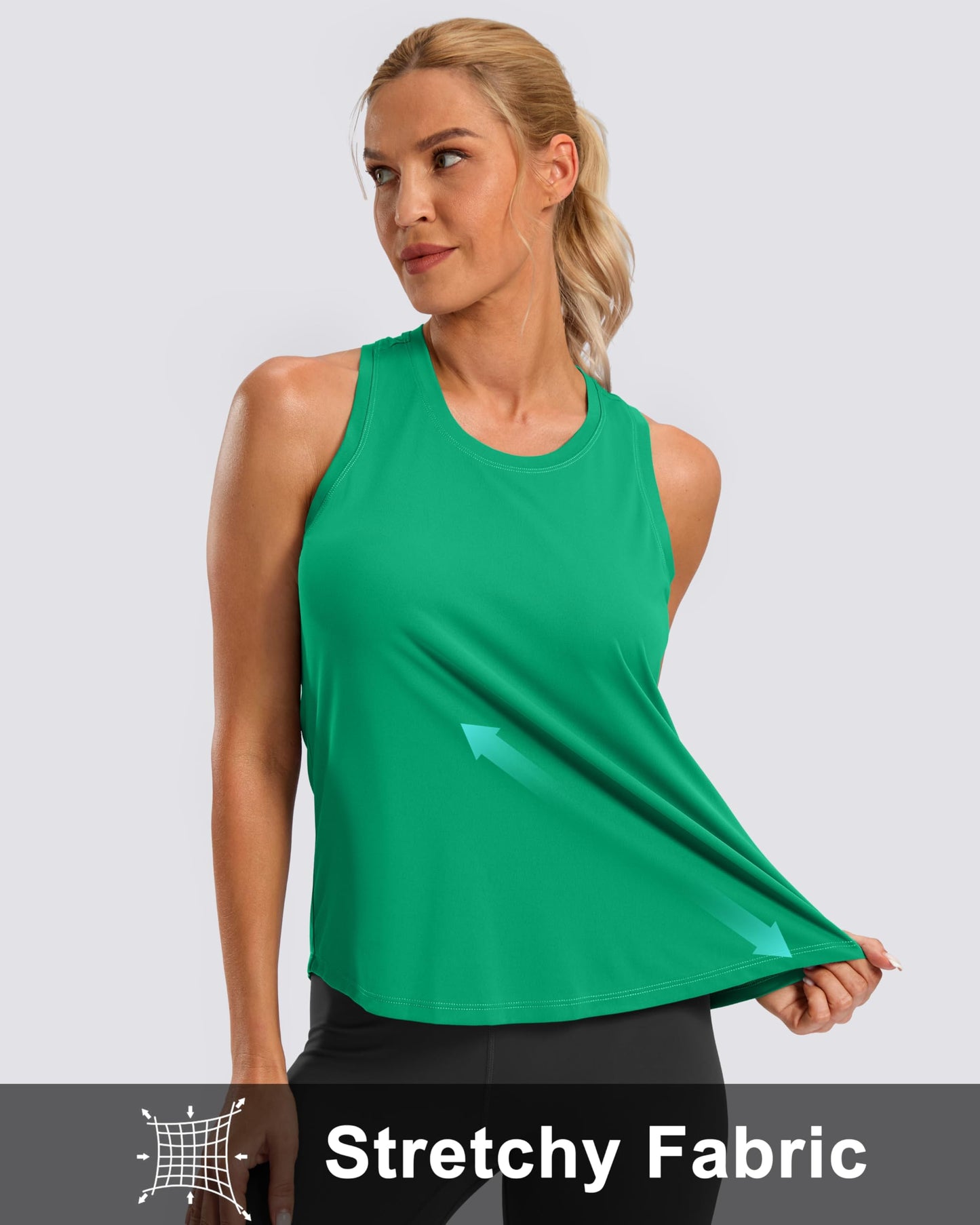 G Gradual Women's Workout Tank Tops Racerback Athletic Yoga Tops Loose Fit Sleeveless Running Gym Sports Shirts for Women(Green,M)