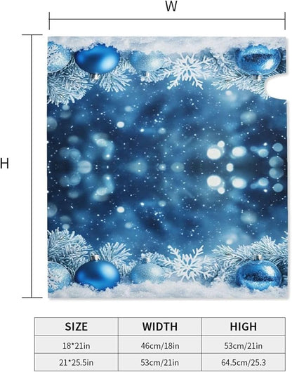 Festive Magnetic Mailbox Cover Blue Ball Snowflake Outdoor Mailbox Protector Holiday Seasonal Decorative Garden Yard Home Standard Size 21 x 18 Inch