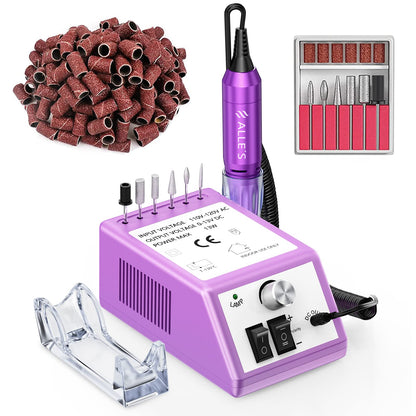 Professional Nail Drill Machine 30000 RPM Efile Electric Nail Filer Kit for Finger Toe Nails, Acrylic Gel Nails, Manicure Pedicure Drill with 6Pcs Nail Bits, 106Pcs Sanding Bands - Pink