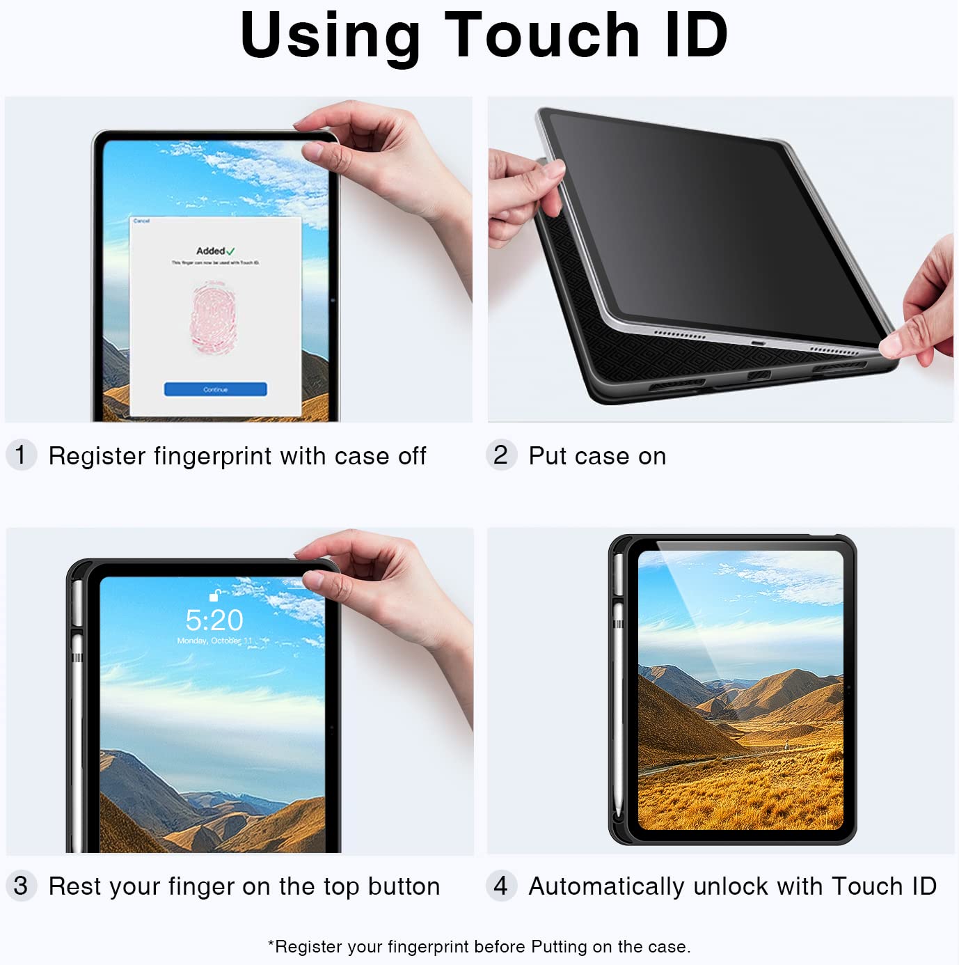 Antbox Case for iPad (A16) 11th Generation 11'' 2025/iPad 10th Generation 10.9'' 2022 with Built-in Pencil Holder Auto Sleep/Wake Function PU Leather Smart Cover (Black)