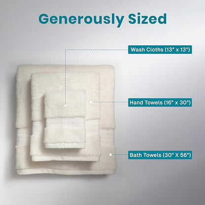Fabdreams 100% Organic Cotton Bath Towel Set of 6 700 GSM Hotel Premium Plush
