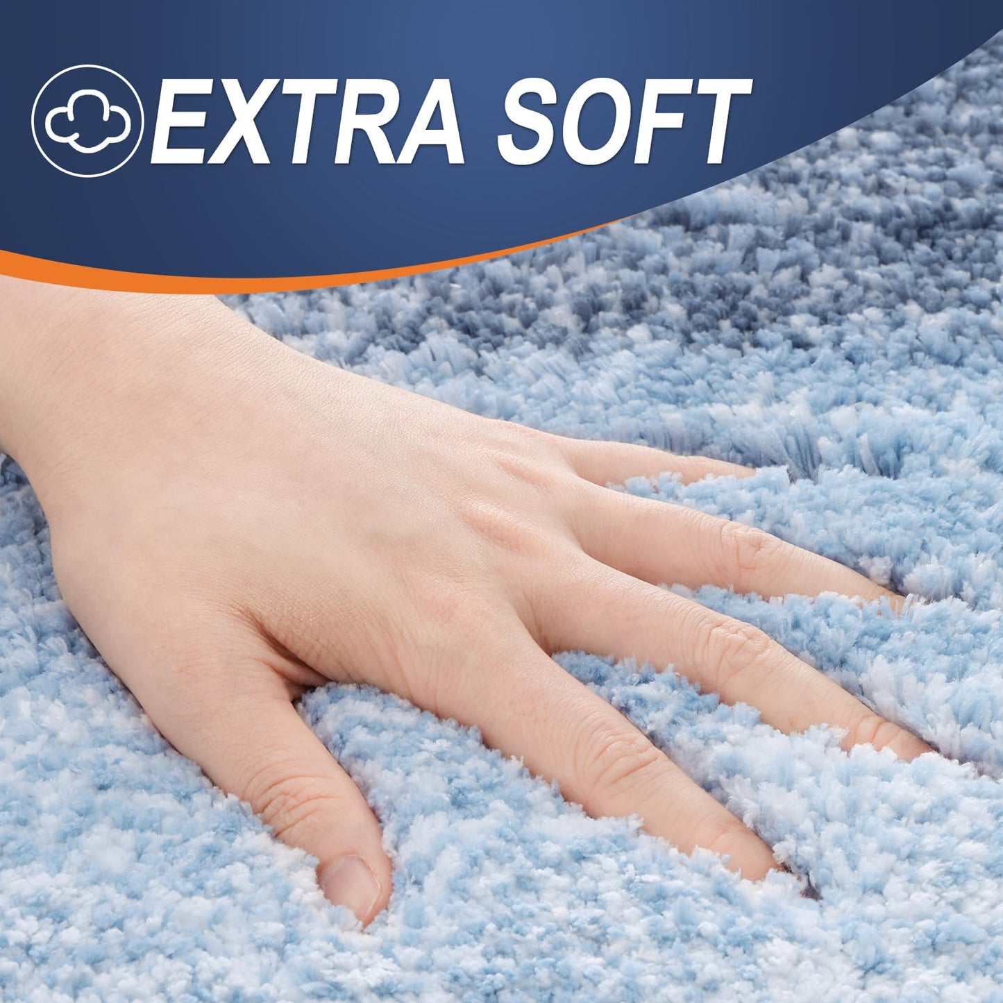 OLANLY Small Bathroom Rugs Mat 24x16, Extra Soft Absorbent Microfiber Bath Rugs, Rubber Backing, Quick Dry, Machine Washable Bath Mats for Bathroom Floor, Tub and Shower, Home Decor Accessories, Blue
