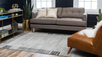 Unique Loom Del Mar Collection Area Rug - Sarah (3' 3" x 5' 3" Rectangle, Light Gray/ Gray)